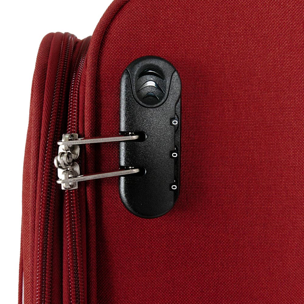 Среден куфар от текстил ENZO NORI с разширение червен